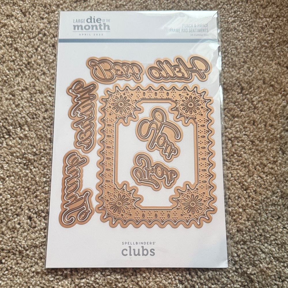 Spellbinders Punch and Pierce Die Set with Sentiments
